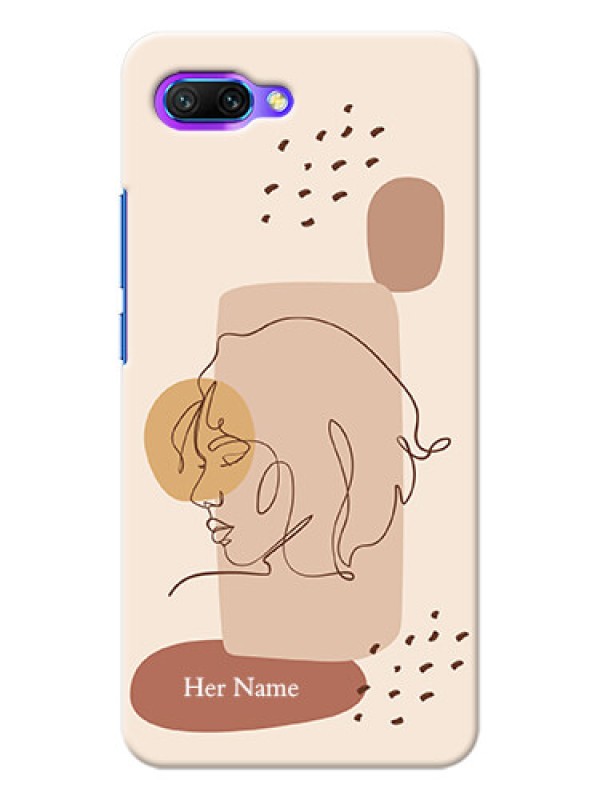 Custom Honor 10 Custom Phone Covers: Calm Woman line art Design