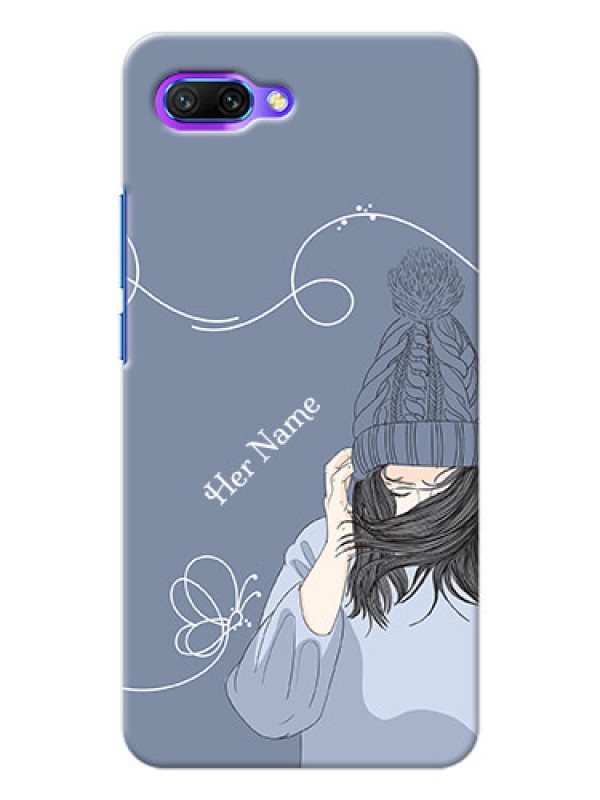 Custom Honor 10 Custom Mobile Case with Girl in winter outfit Design