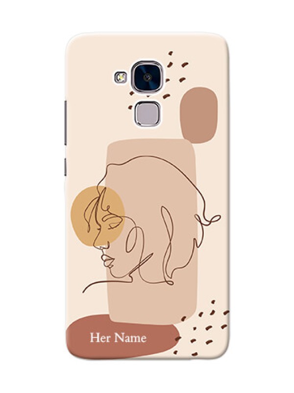 Custom Honor 5C Custom Phone Covers: Calm Woman line art Design