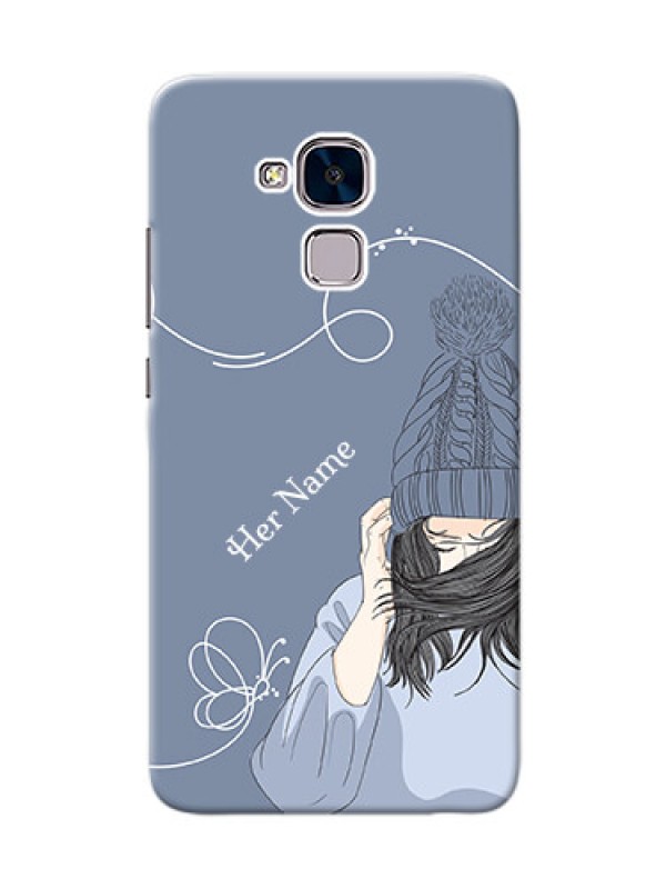 Custom Honor 5C Custom Mobile Case with Girl in winter outfit Design