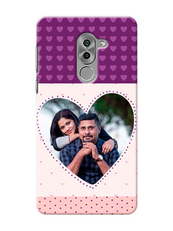 Custom Huawei Honor 6X Violet Dots Love Shape Mobile Cover Design