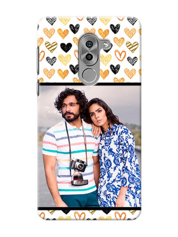 Custom Huawei Honor 6X Colourful Love Symbols Mobile Cover Design