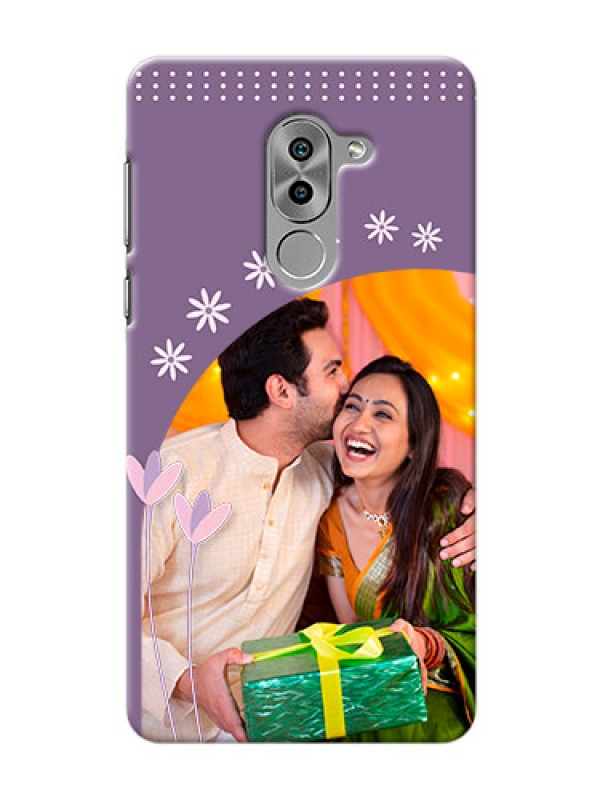 Custom Huawei Honor 6X lavender background with flower sprinkles Design