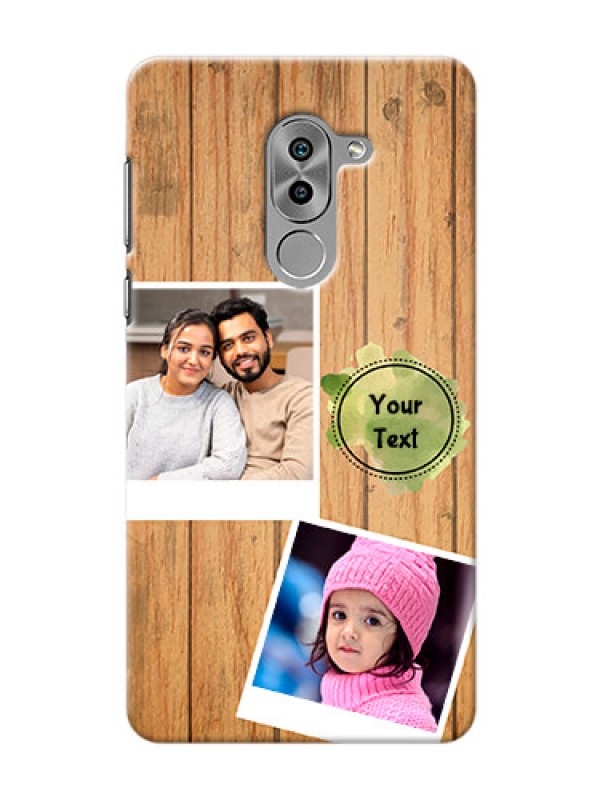 Custom Huawei Honor 6X 3 image holder with wooden texture  Design