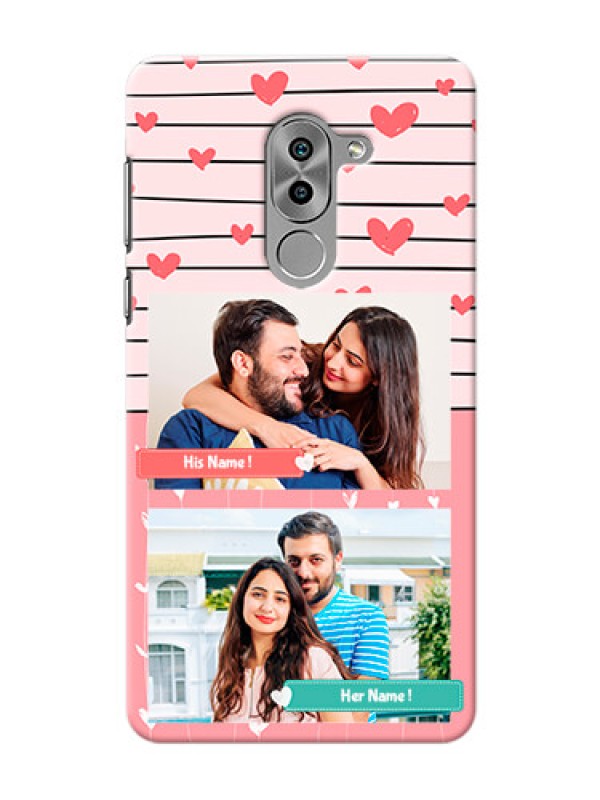 Custom Huawei Honor 6X 2 image holder with hearts Design