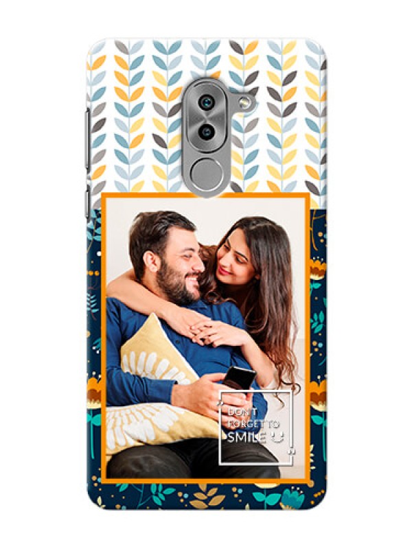 Custom Huawei Honor 6X seamless and floral pattern design with smile quote Design