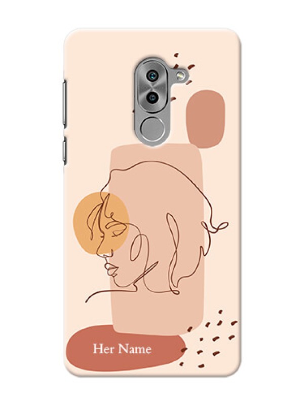 Custom Honor 6X Custom Phone Covers: Calm Woman line art Design