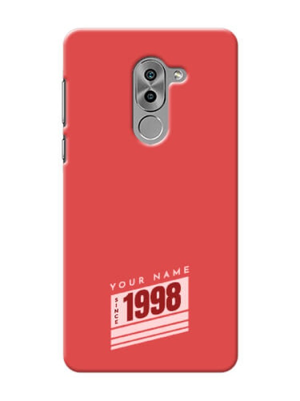 Custom Honor 6X Phone Back Covers: Red custom year of birth Design