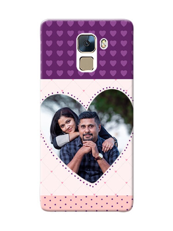 Custom Huawei Honor 7 Violet Dots Love Shape Mobile Cover Design
