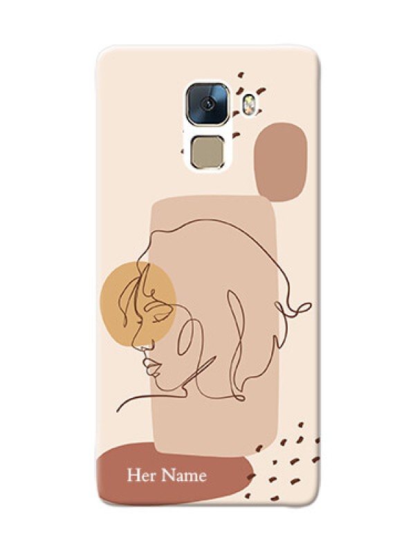 Custom Honor 7 Custom Phone Covers: Calm Woman line art Design