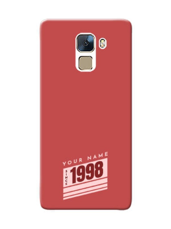 Custom Honor 7 Phone Back Covers: Red custom year of birth Design