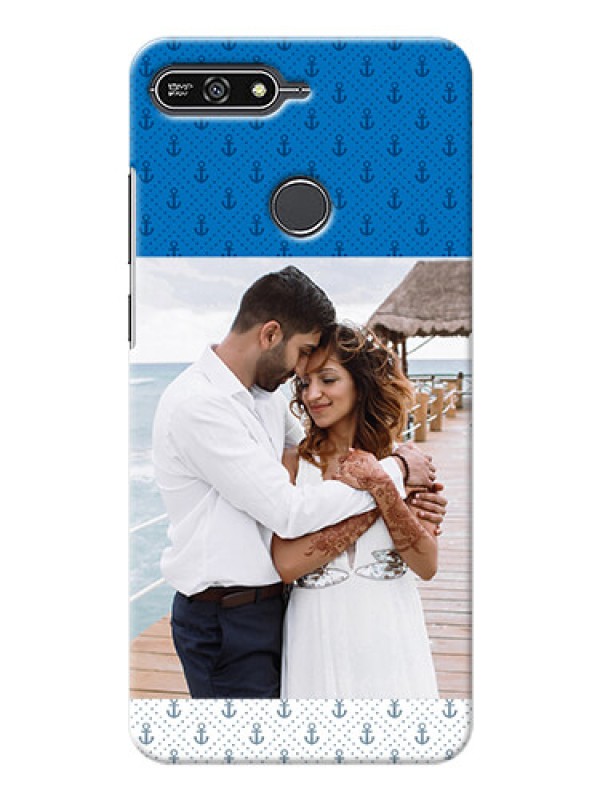 Custom Huawei Honor 7A Blue Anchors Mobile Case Design
