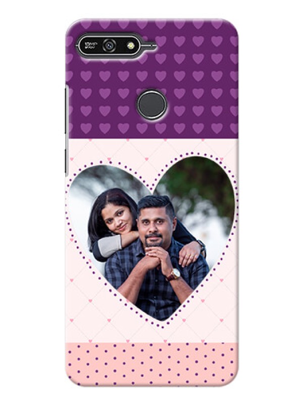 Custom Huawei Honor 7A Violet Dots Love Shape Mobile Cover Design