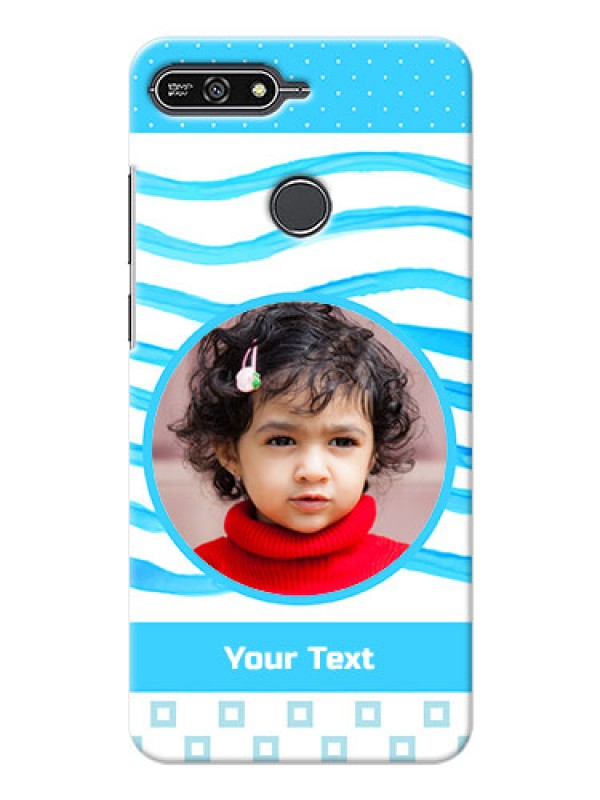 Custom Huawei Honor 7A Simple Blue Design Mobile Case Design