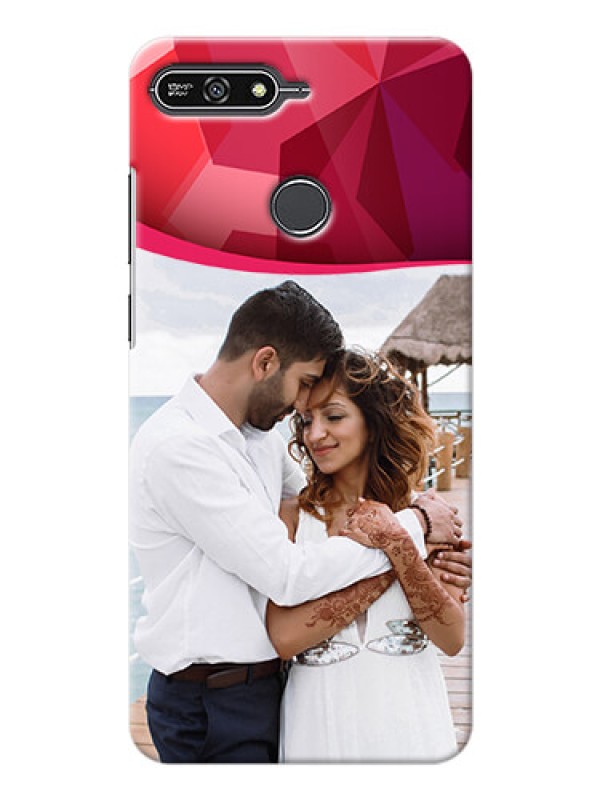 Custom Huawei Honor 7A Red Abstract Mobile Case Design