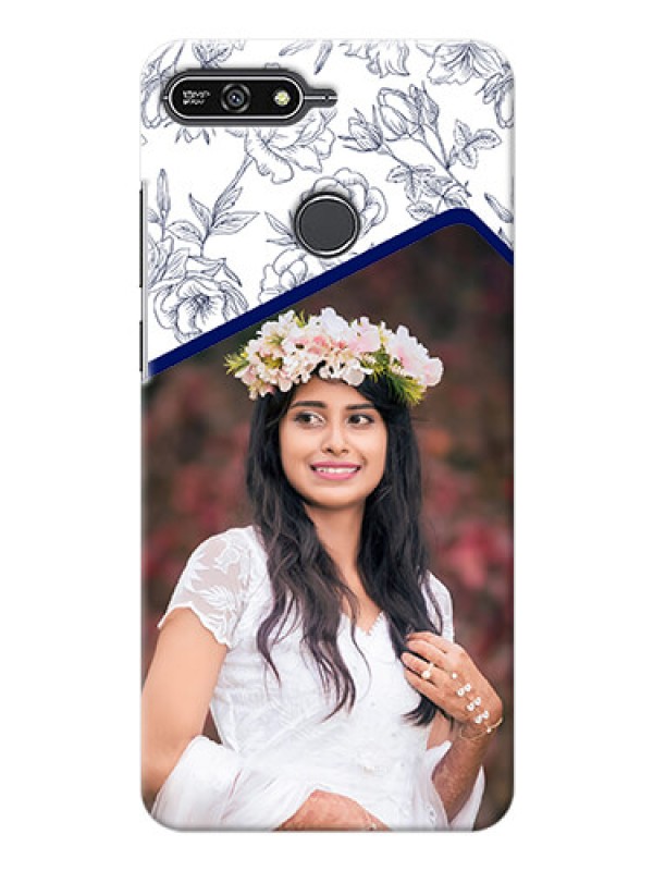 Custom Huawei Honor 7A Floral Design Mobile Cover Design