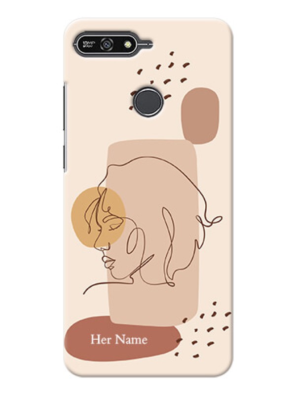 Custom Honor 7A Custom Phone Covers: Calm Woman line art Design