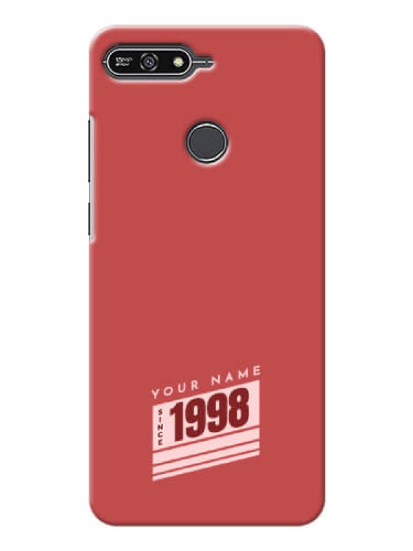 Custom Honor 7A Phone Back Covers: Red custom year of birth Design