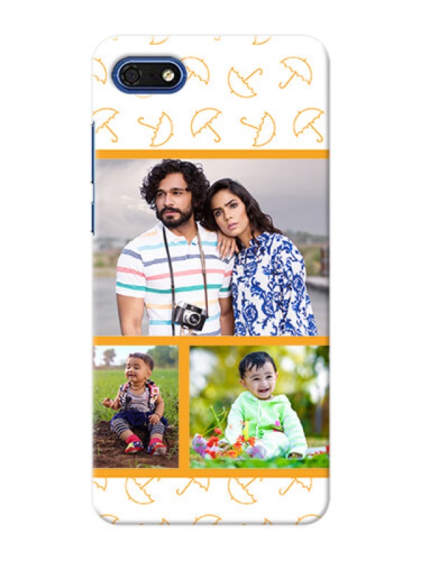 Custom Huawei Honor 7s Personalised Phone Cases: Yellow Pattern Design