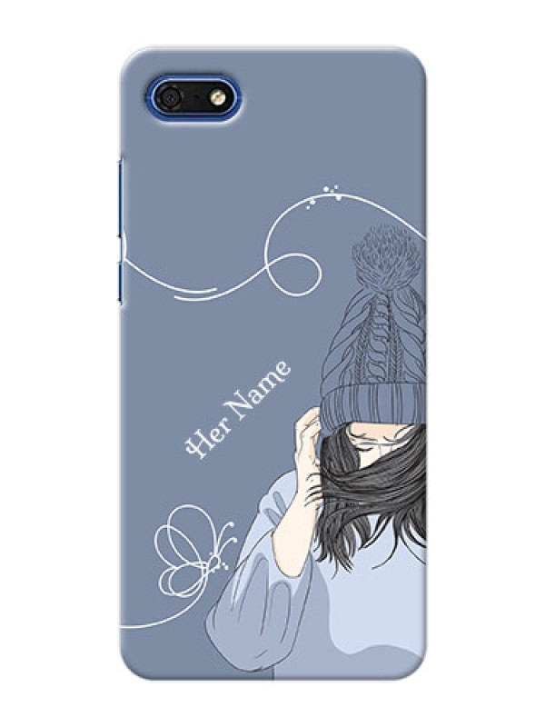 Custom Honor 7s Custom Mobile Case with Girl in winter outfit Design