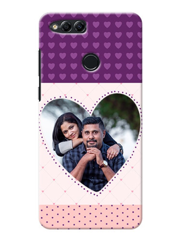 Custom Huawei Honor 7x Violet Dots Love Shape Mobile Cover Design