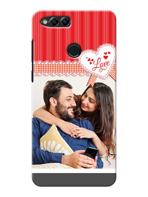 Custom Huawei Honor 7x Red Pattern Mobile Cover Design