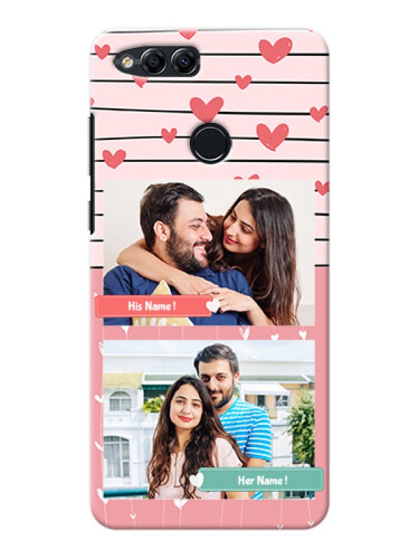 Custom Huawei Honor 7x 2 image holder with hearts Design
