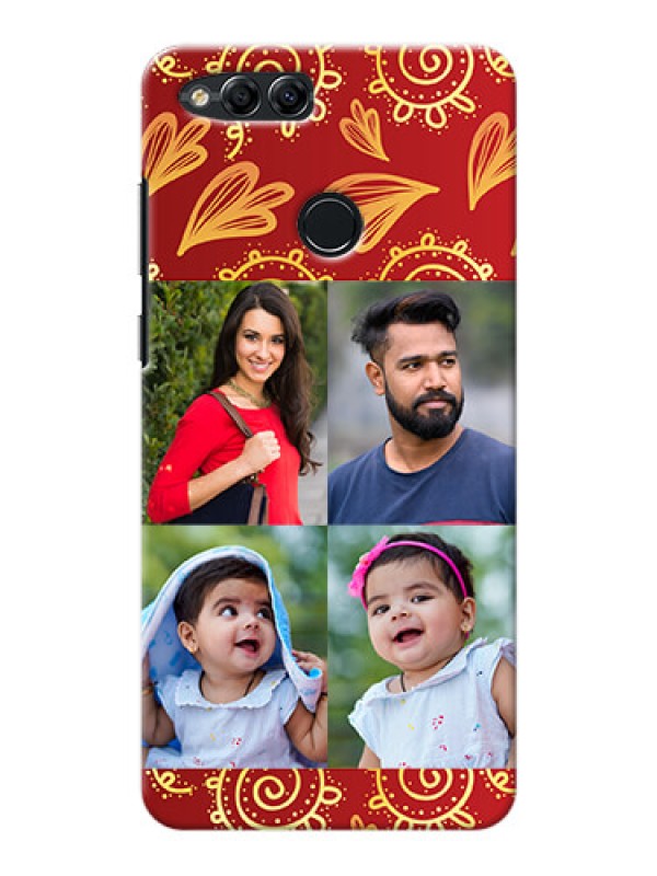 Custom Huawei Honor 7x 4 image holder with mandala traditional background Design