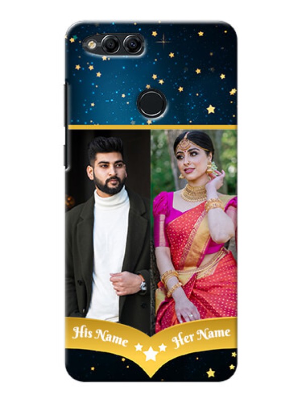 Custom Huawei Honor 7x 2 image holder with galaxy backdrop and stars  Design