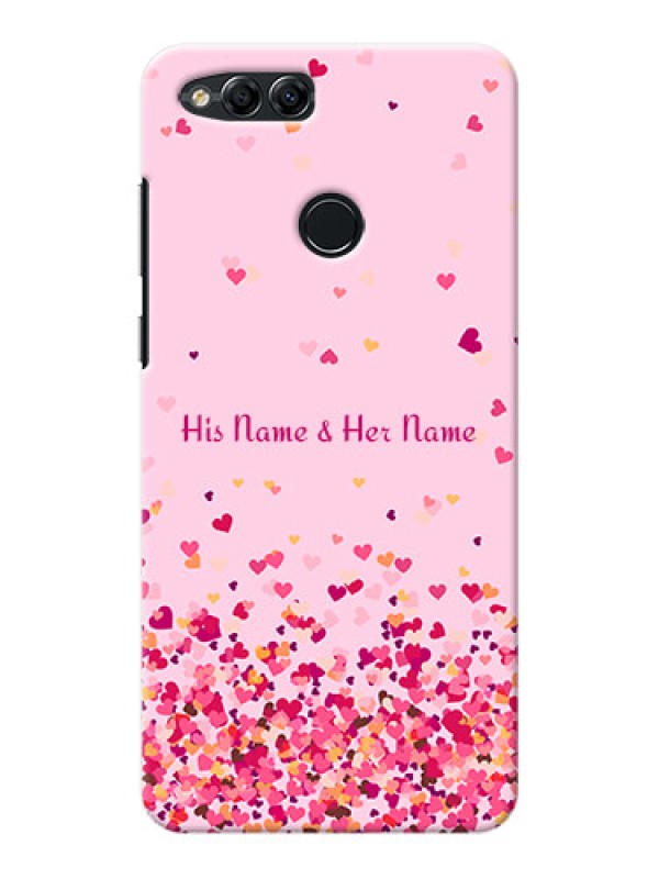 Custom Honor 7X Phone Back Covers: Floating Hearts Design