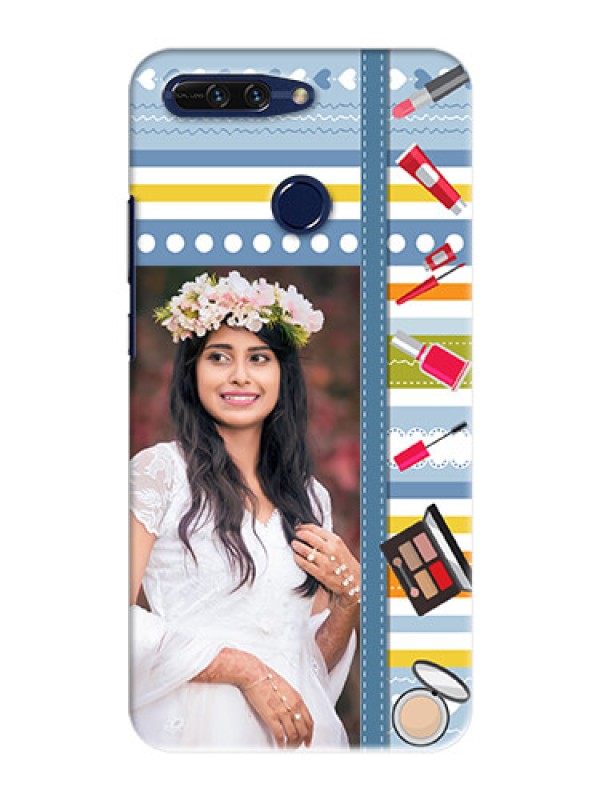 Custom Huawei Honor 8 Pro hand drawn backdrop with makeup icons Design
