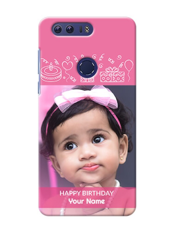Custom Huawei Honor 8 plain birthday line arts Design
