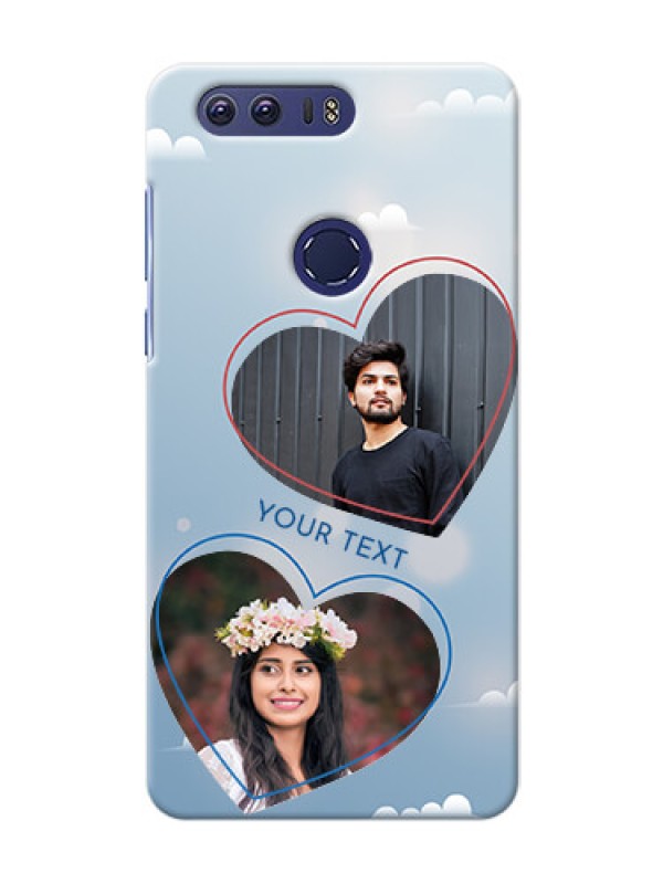 Custom Huawei Honor 8 couple heart frames with sky backdrop Design