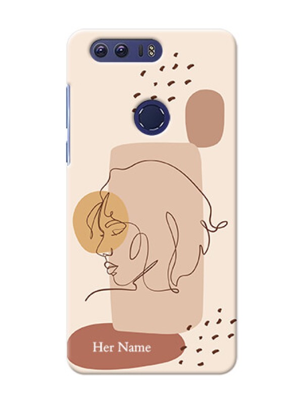 Custom Honor 8 Custom Phone Covers: Calm Woman line art Design