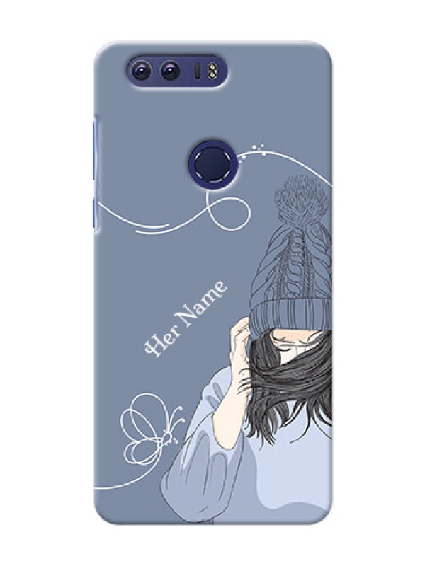 Custom Honor 8 Custom Mobile Case with Girl in winter outfit Design
