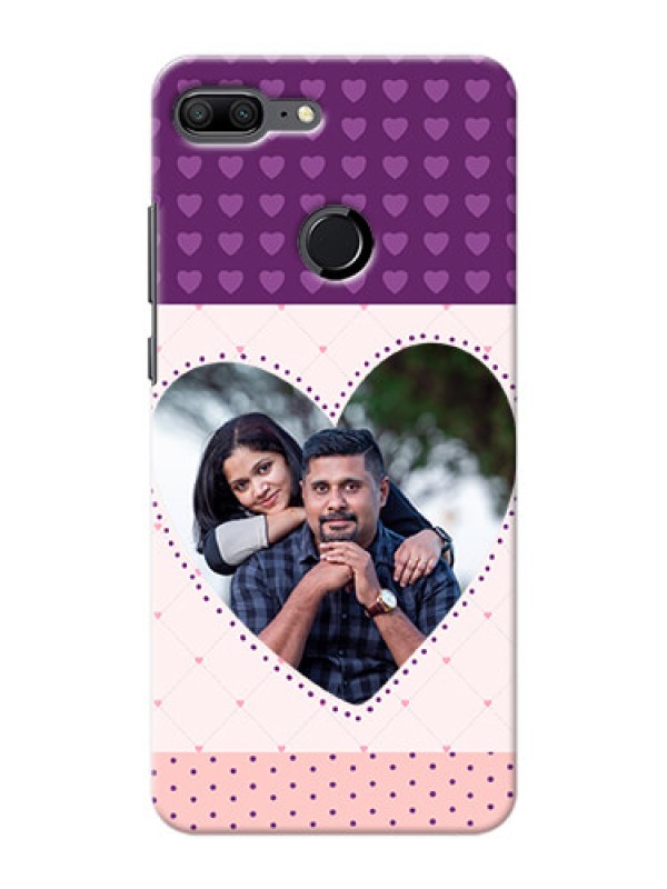 Custom Huawei Honor 9 Lite Violet Dots Love Shape Mobile Cover Design