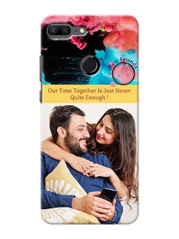 Custom Huawei Honor 9 Lite best friends quote with acrylic painting Design