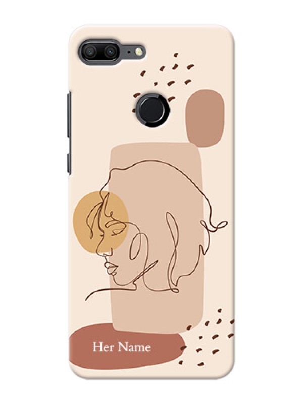 Custom Honor 9 Lite Custom Phone Covers: Calm Woman line art Design