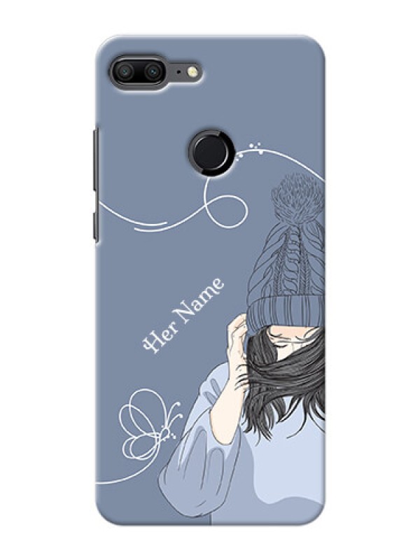 Custom Honor 9 Lite Custom Mobile Case with Girl in winter outfit Design