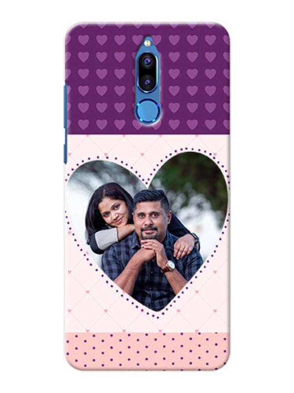 Custom Huawei Honor 9i Violet Dots Love Shape Mobile Cover Design