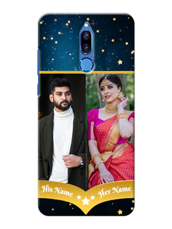 Custom Huawei Honor 9i 2 image holder with galaxy backdrop and stars  Design