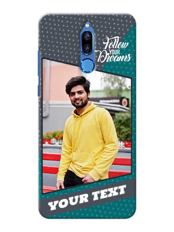 Custom Huawei Honor 9i 2 colour background with different patterns and dreams quote Design