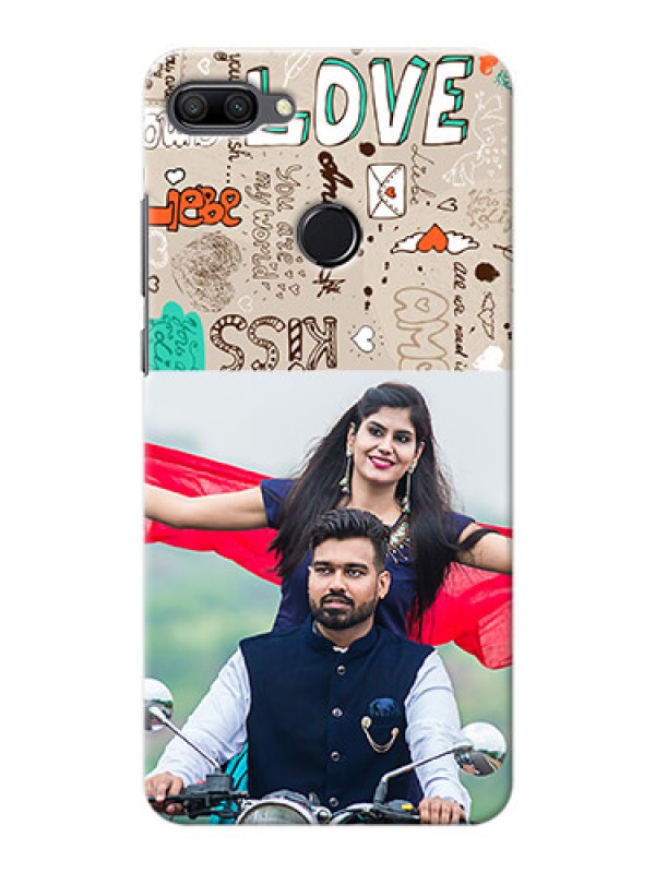 Custom Huawei Honor 9n Personalised mobile covers: Love Doodle Pattern 