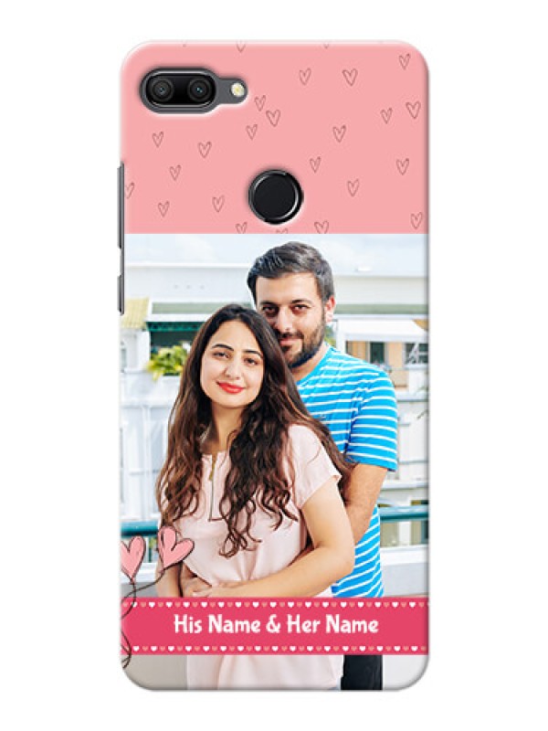 Custom Huawei Honor 9n phone back covers: Love Design Peach Color