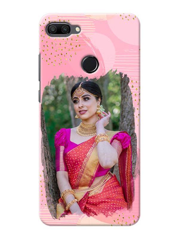Custom Huawei Honor 9n Phone Covers for Girls: Gold Glitter Splash Design