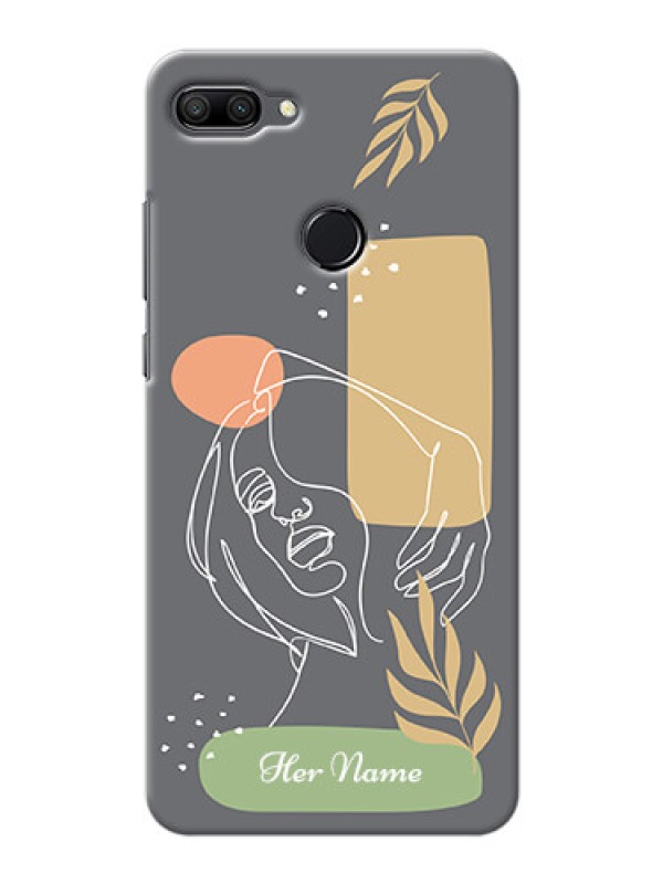 Custom Honor 9N Phone Back Covers: Gazing Woman line art Design
