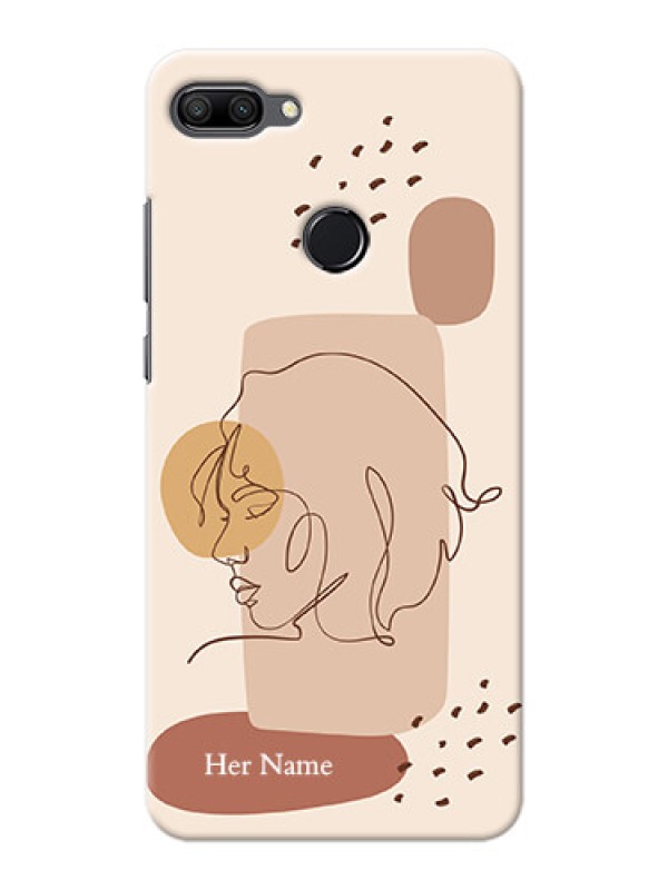 Custom Honor 9N Custom Phone Covers: Calm Woman line art Design