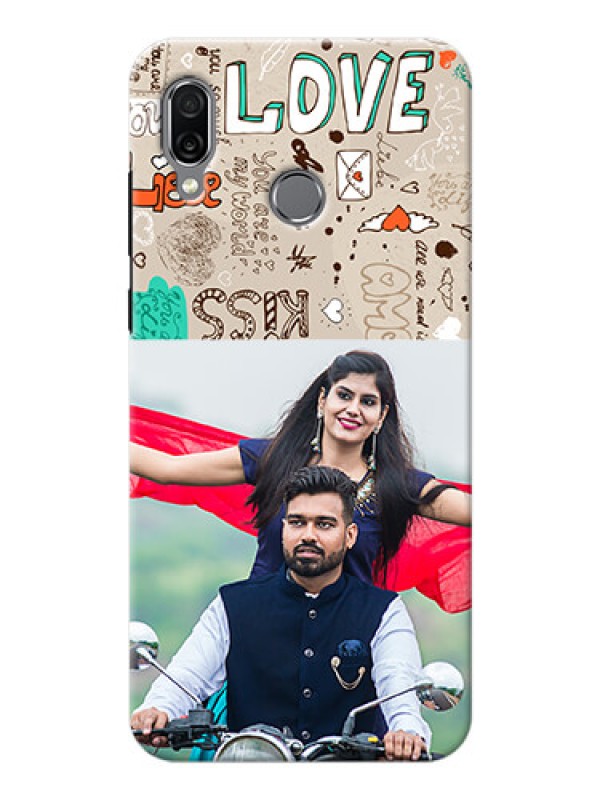 Custom Huawei Honor Play Personalised mobile covers: Love Doodle Pattern 