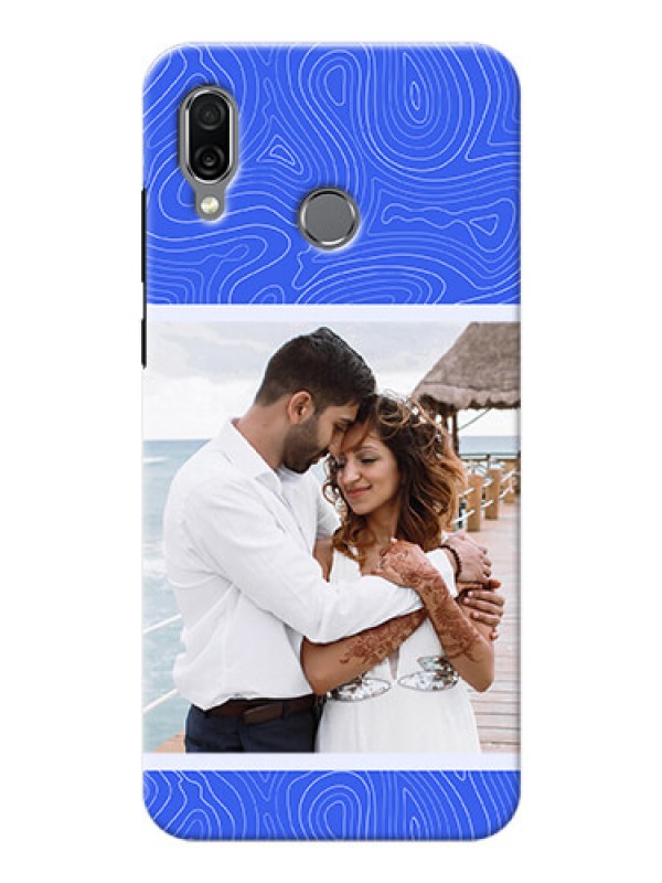 Custom Honor Play Mobile Back Covers: Curved line art with blue and white Design