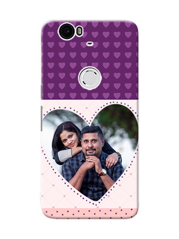 Custom Huawei Nexus 6P Violet Dots Love Shape Mobile Cover Design
